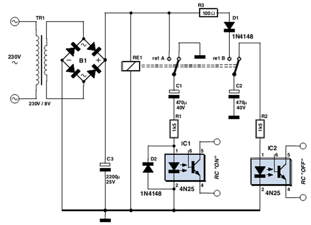 Simple Remote Control Mains Switch | Diagram Digital Schematic